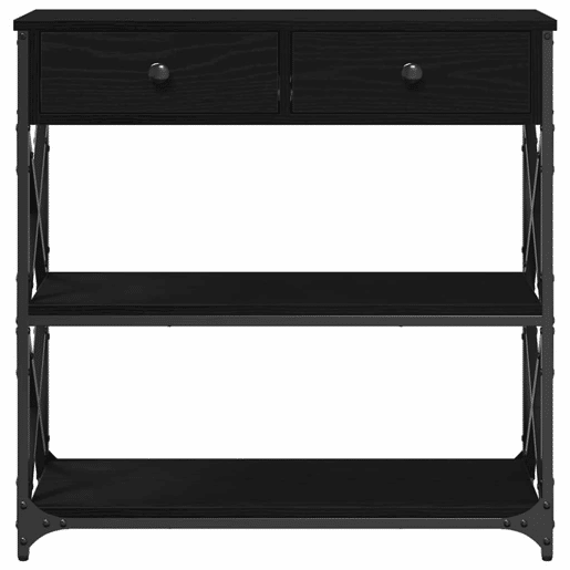 Mesa Consola - Mesa De Entrada com gaveta Carvalho preto 75 x 28 x 75 cm