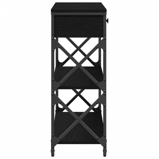 Mesa Consola - Mesa De Entrada com gaveta Carvalho preto 75 x 28 x 75 cm