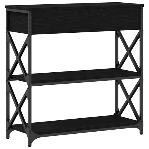 Mesa Consola - Mesa De Entrada com gaveta Carvalho preto 75 x 28 x 75 cm