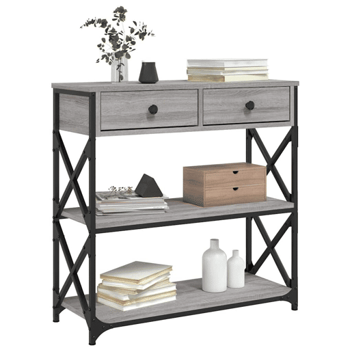 Mesa Consola - Mesa De Entrada 75x28x75 cm derivados de madeira cinzento sonoma
