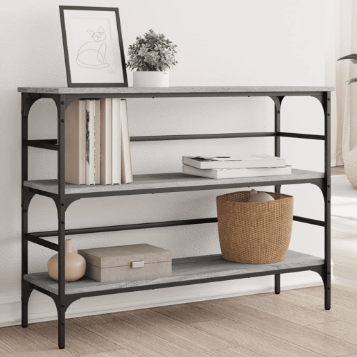 Mesa Consola - Mesa De Entrada 100x32x75 cm derivados de madeira cinzento sonoma