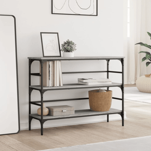 Mesa Consola - Mesa De Entrada 100x32x75 cm derivados de madeira cinzento sonoma