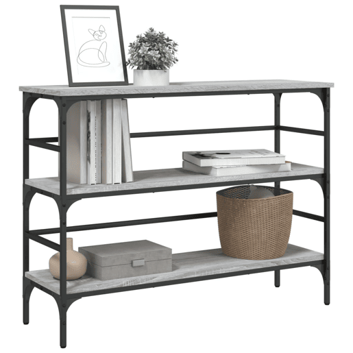 Mesa Consola - Mesa De Entrada 100x32x75 cm derivados de madeira cinzento sonoma