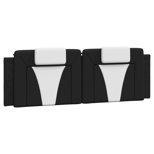 Almofadão de Cabeceira - Cabeceira de cama 160 cm couro artificial preto e branco