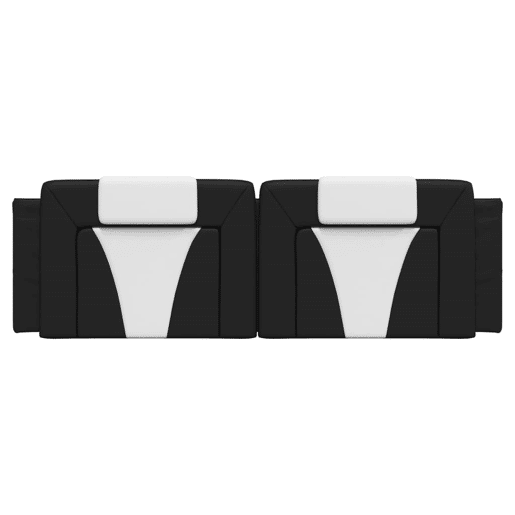 Almofadão de Cabeceira - Cabeceira de cama 160 cm couro artificial preto e branco