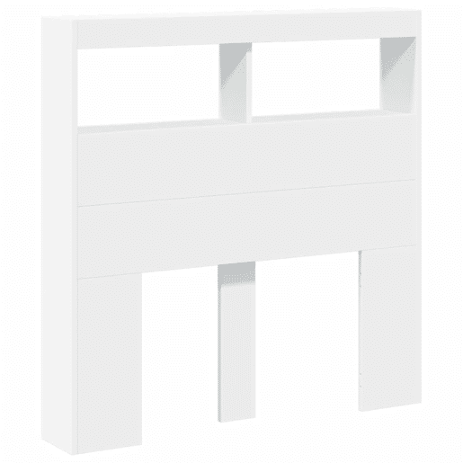Armário de Cabeceira - Cabeceira de cama com luzes LED 100x17x102 cm branco