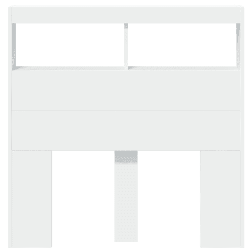Armário de Cabeceira - Cabeceira de cama com luzes LED 100x17x102 cm branco