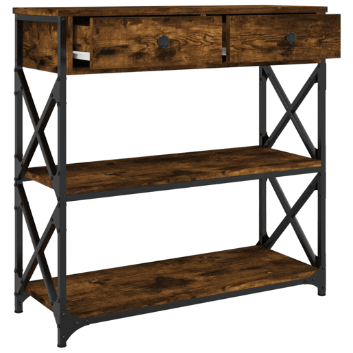 Mesa Consola - Mesa De Entrada 75x28x75 cm derivados de madeira carvalho fumado