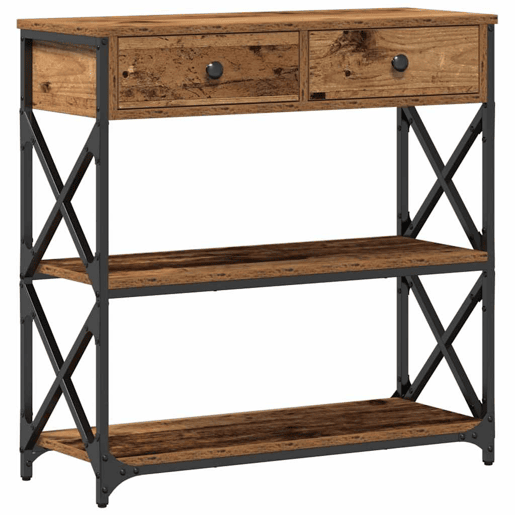 Mesa Consola - Mesa De Entrada com gaveta Madeira antiga 75 x 28 x 75 cm
