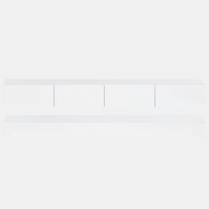 Móvel para TV LED 130x33x15 cm - Com 2 armários, 4 gavetas grandes, iluminação LED de 16 cores - Branco