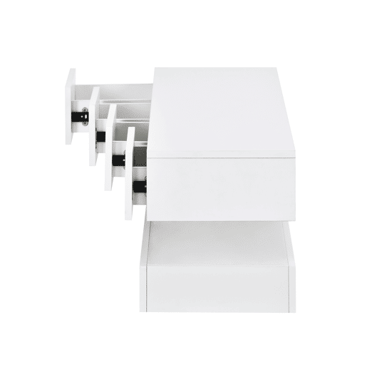 Móvel para TV LED 130x33x15 cm - Com 2 armários, 4 gavetas grandes, iluminação LED de 16 cores - Branco Móvel para TV LED 130x33x15 cm - Com 2 armários, 4 gavetas grandes, iluminação LED de 16 cores - Branco