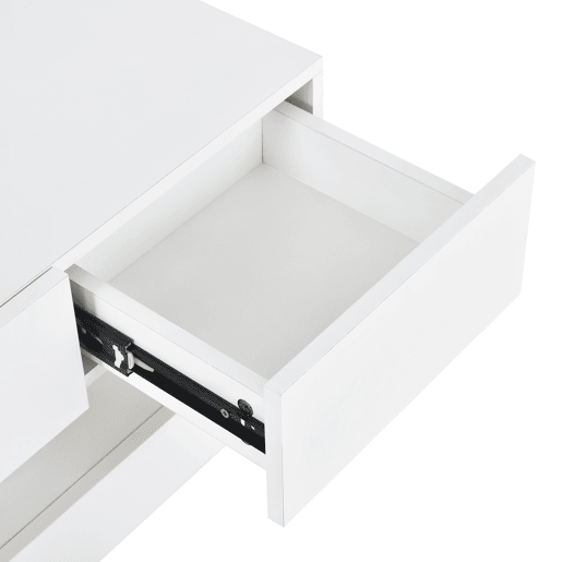 Móvel para TV LED 130x33x15 cm - Com 2 armários, 4 gavetas grandes, iluminação LED de 16 cores - Branco Móvel para TV LED 130x33x15 cm - Com 2 armários, 4 gavetas grandes, iluminação LED de 16 cores - Branco