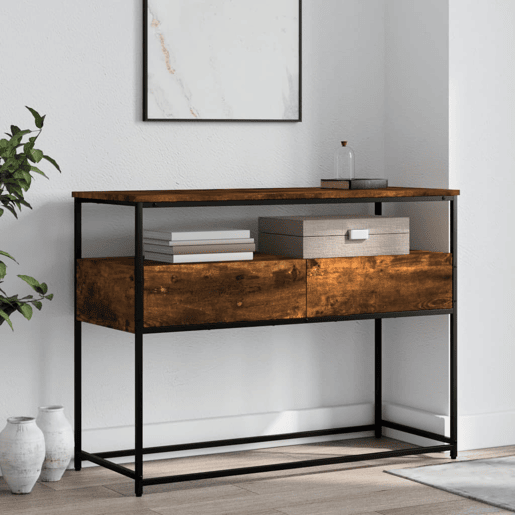 Mesa Consola - Mesa De Entrada 100x40x75 cm derivados de madeira carvalho fumado