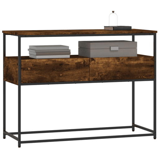 Mesa Consola - Mesa De Entrada 100x40x75 cm derivados de madeira carvalho fumado