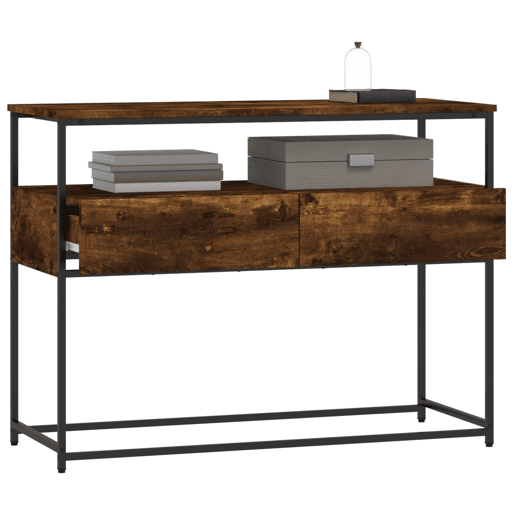 Mesa Consola - Mesa De Entrada 100x40x75 cm derivados de madeira carvalho fumado