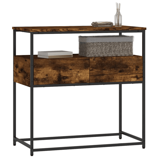 Mesa Consola - Mesa De Entrada 75x40x75 cm derivados de madeira carvalho fumado