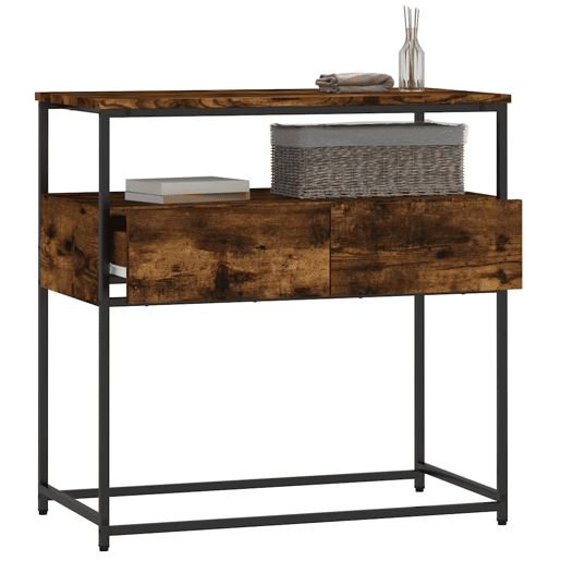 Mesa Consola - Mesa De Entrada 75x40x75 cm derivados de madeira carvalho fumado