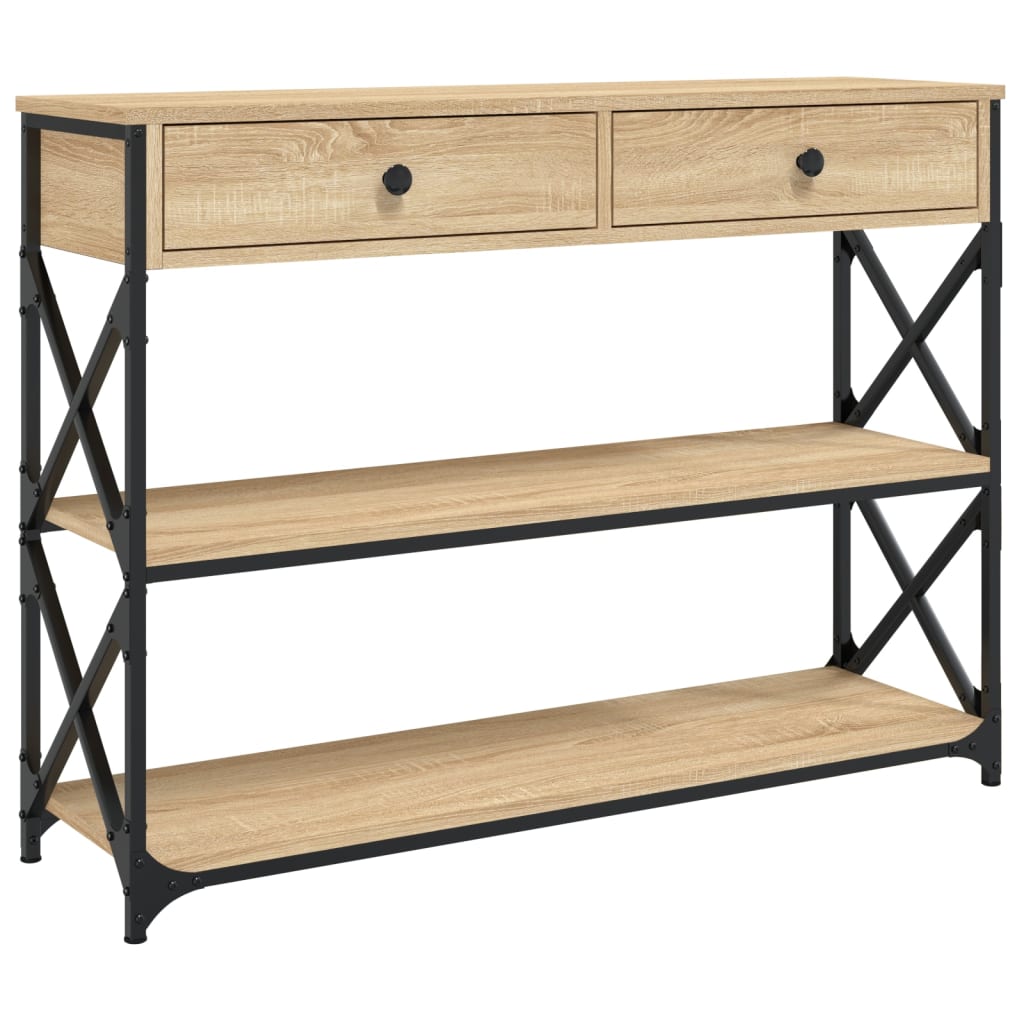 Mesa consola - mesa de entrada madera de ingeniería roble sonoma 100x28x75 cmm