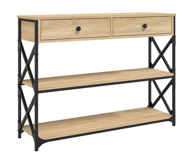 Mesa consola - mesa de entrada madera de ingeniería roble sonoma 100x28x75 cmm