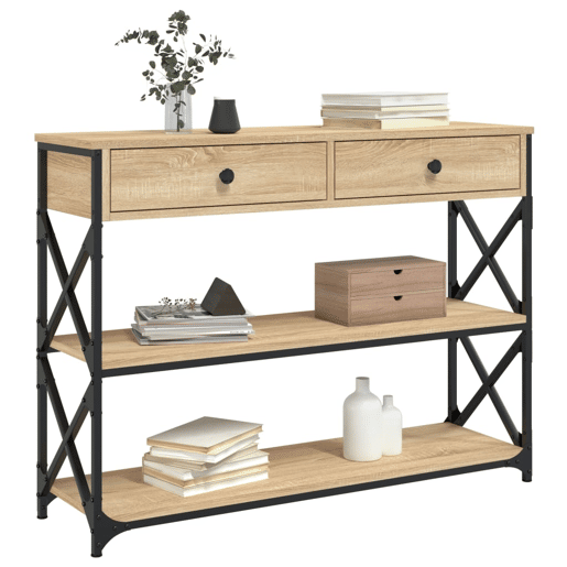 Mesa Consola - Mesa De Entrada 100x28x75 cm derivados de madeira carvalho sonoma