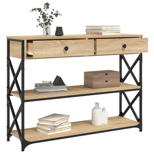 Mesa Consola - Mesa De Entrada 100x28x75 cm derivados de madeira carvalho sonoma