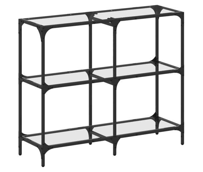 Mesa consola - mesa de entrada superficie vidrio transparente acero 98x30x81 cm