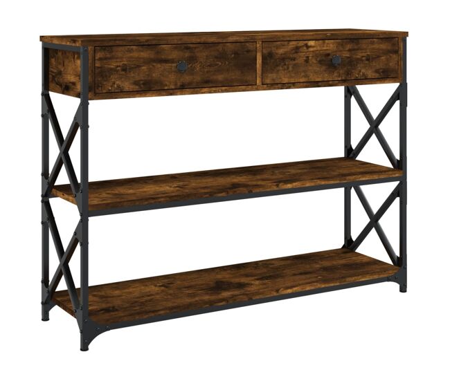 Mesa consola - mesa de entrada madera de ingeniería roble ahumado 100x28x75 cm