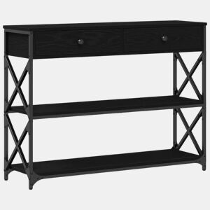 Mesa Consola - Mesa De Entrada com gaveta Carvalho preto 100 x 28 x 75 cm