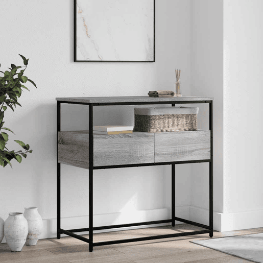 Mesa Consola - Mesa De Entrada 75x40x75 cm derivados de madeira cinzento sonoma