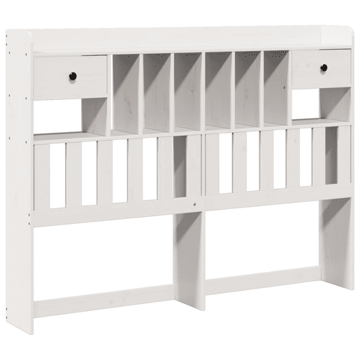 Cabeceira - Cabeceira de cama com arrumação 160 cm madeira de pinho maciça branco