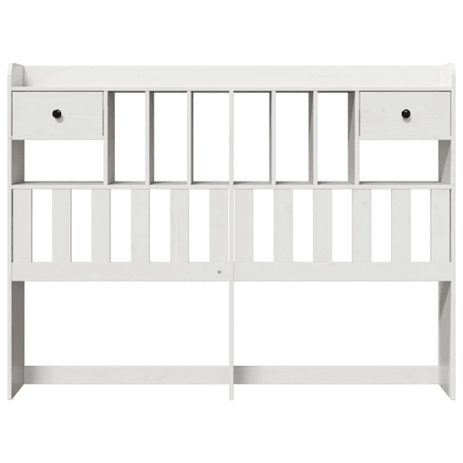 Cabeceira - Cabeceira de cama com arrumação 160 cm madeira de pinho maciça branco