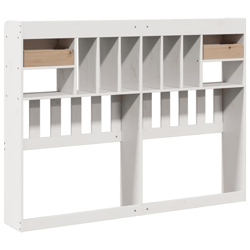 Cabeceira - Cabeceira de cama com arrumação 160 cm madeira de pinho maciça branco