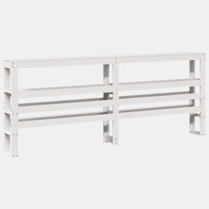 Cabeceira - Cabeceira de cama com prateleiras 180 cm madeira de pinho maciça branco