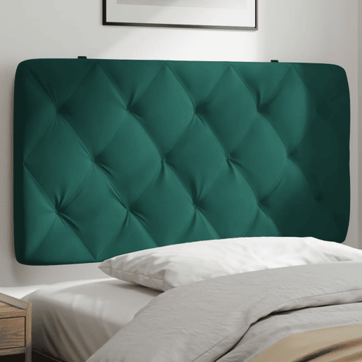 Almofadão de Cabeceira - Cabeceira de cama 100 cm veludo verde-escuro