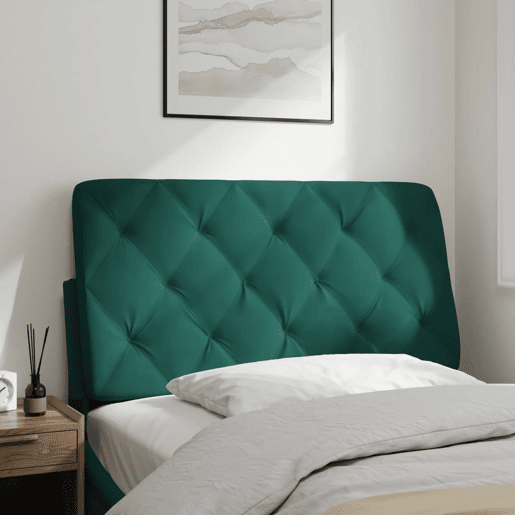 Almofadão de Cabeceira - Cabeceira de cama 100 cm veludo verde-escuro