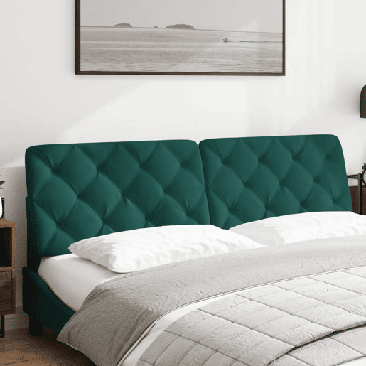 Almofadão de Cabeceira - Cabeceira de cama 180 cm veludo verde-escuro