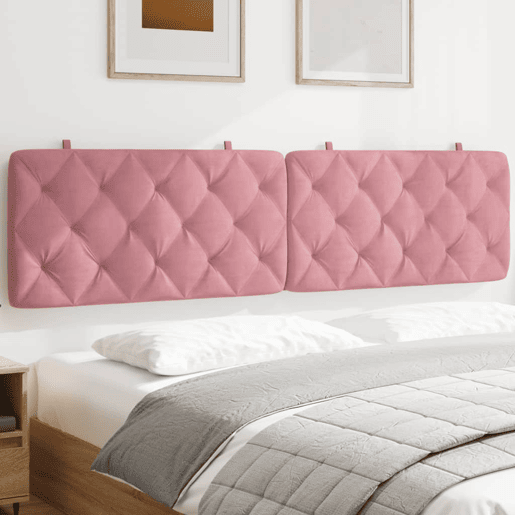 Almofadão de Cabeceira - Cabeceira de cama 200 cm veludo rosa