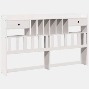 Cabeceira - Cabeceira de cama com arrumação 180 cm madeira de pinho maciça branco