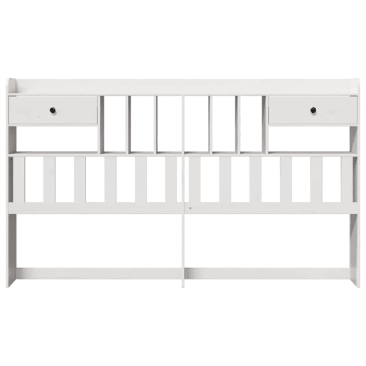 Cabeceira - Cabeceira de cama com arrumação 180 cm madeira de pinho maciça branco