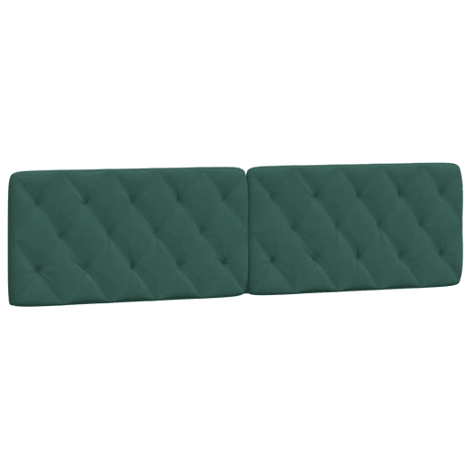 Almofadão de Cabeceira - Cabeceira de cama 200 cm veludo verde-escuro