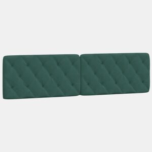 Almofadão de Cabeceira - Cabeceira de cama 200 cm veludo verde-escuro