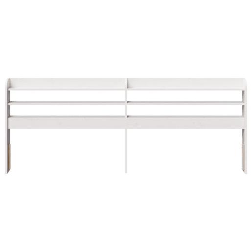 Cabeceira - Cabeceira de cama com prateleiras 200 cm madeira de pinho maciça branco
