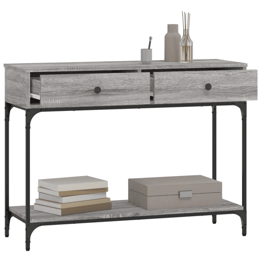 Mesa Consola - Mesa De Entrada 100x34,5x75cm derivados de madeira cinzento sonoma