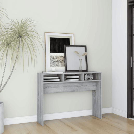 Mesa Consola - Mesa De Entrada 105x30x80 cm derivados de madeira cinzento sonoma