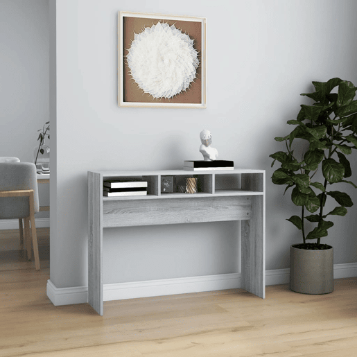 Mesa Consola - Mesa De Entrada 105x30x80 cm derivados de madeira cinzento sonoma