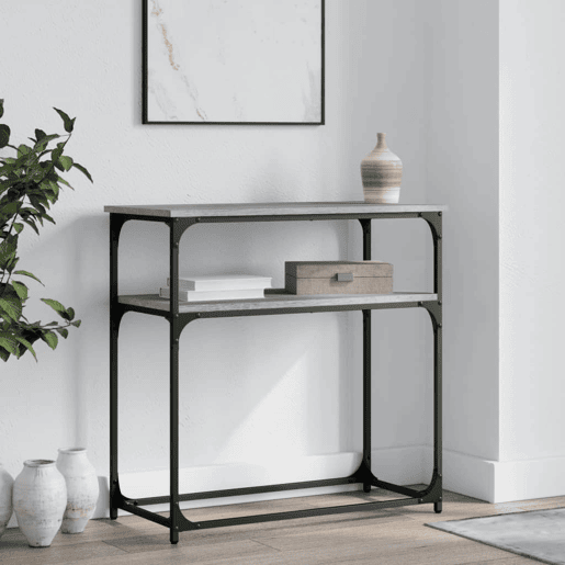 Mesa Consola - Mesa De Entrada 75x35,5x75 cm derivados de madeira cinzento sonoma