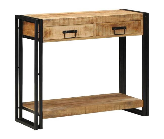 Mesa consola - mesa de entrada marrón 90 x 33 x 75 cm madera maciza de mango