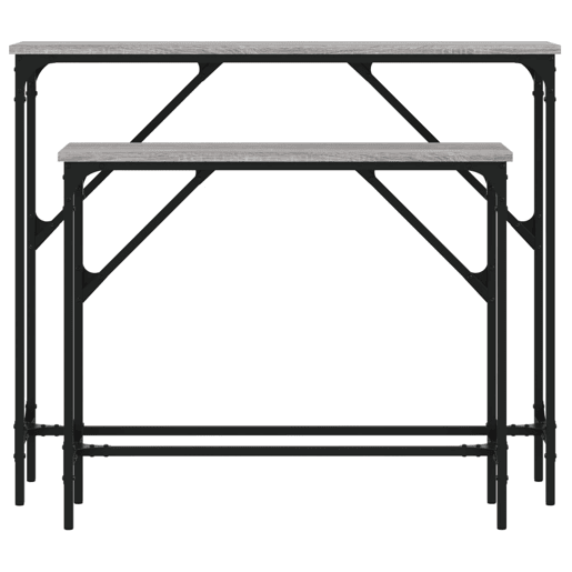 2pcs Mesas Consola - Mesas De Entrada derivados de madeira cinzento sonoma