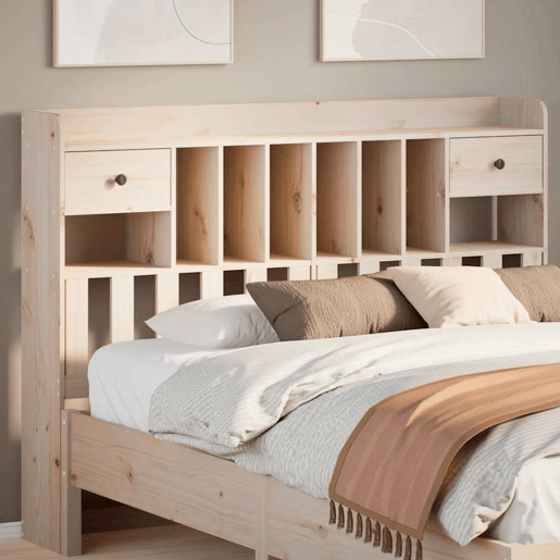 Cabeceira - Cabeceira de cama com arrumação 140 cm madeira de pinho maciça