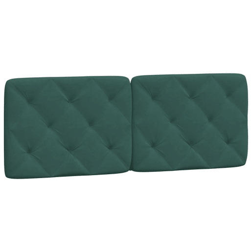 Almofadão de Cabeceira - Cabeceira de cama 140 cm veludo verde-escuro